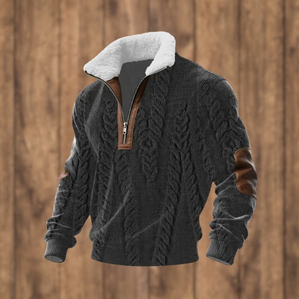 John | Zip-up sweater with lined turtleneck