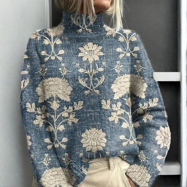 Zara | Warm floral turtleneck jumper