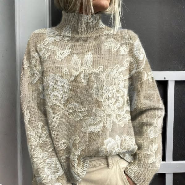 Zara | Warm floral turtleneck jumper