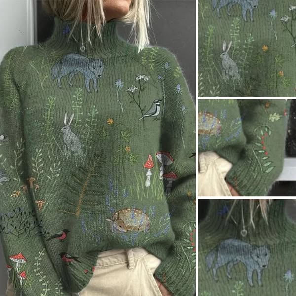 Zara | Warm floral turtleneck jumper