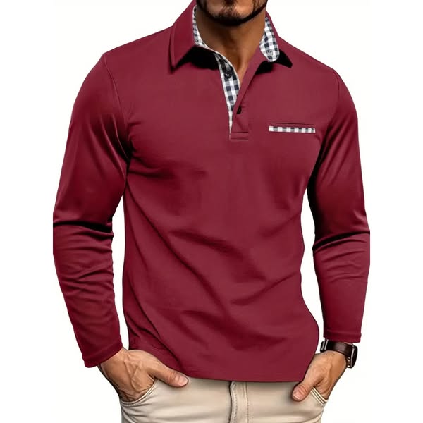 Theo |Men's long-sleeved polo shirt