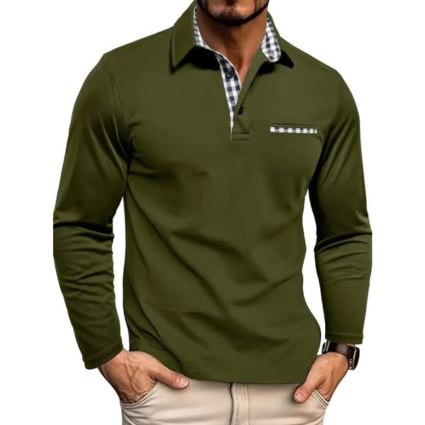 Theo |Men's long-sleeved polo shirt