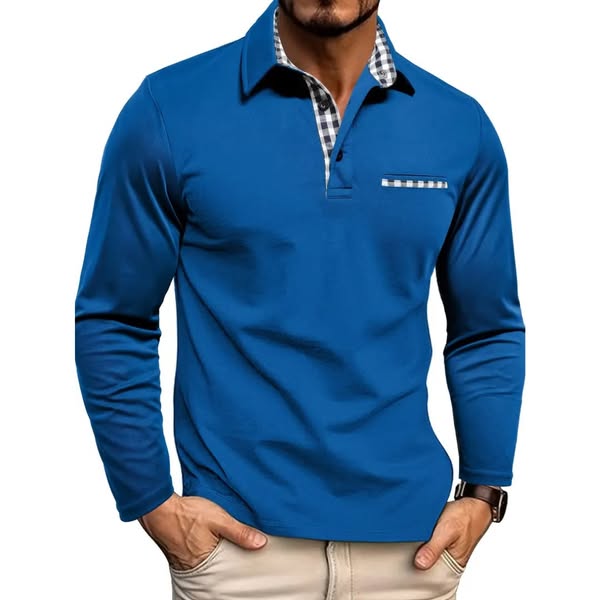 Theo |Men's long-sleeved polo shirt