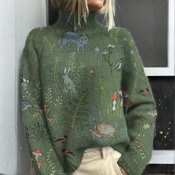 Zara | Warm floral turtleneck jumper