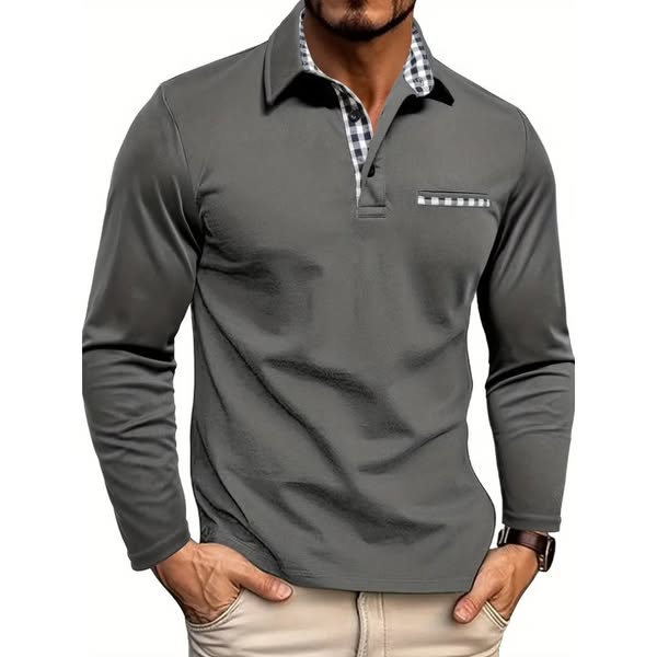 Theo |Men's long-sleeved polo shirt