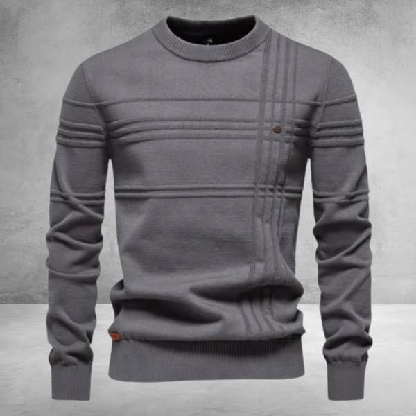 Junevale | Men's Cotton Sweater with Striped Design