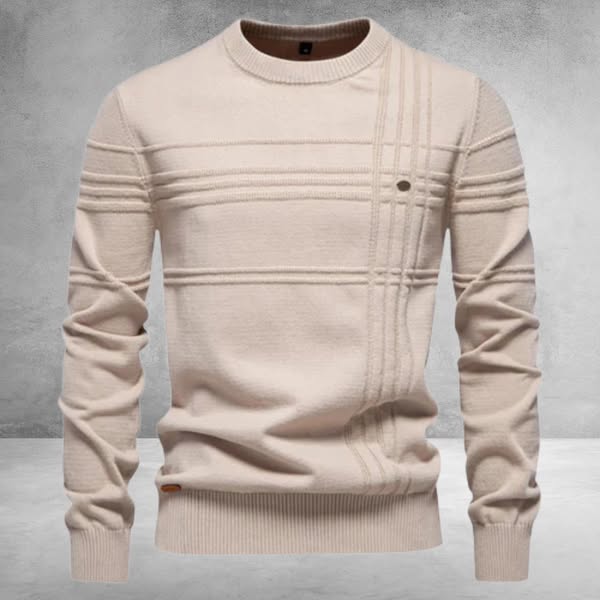 Junevale | Men's Cotton Sweater with Striped Design