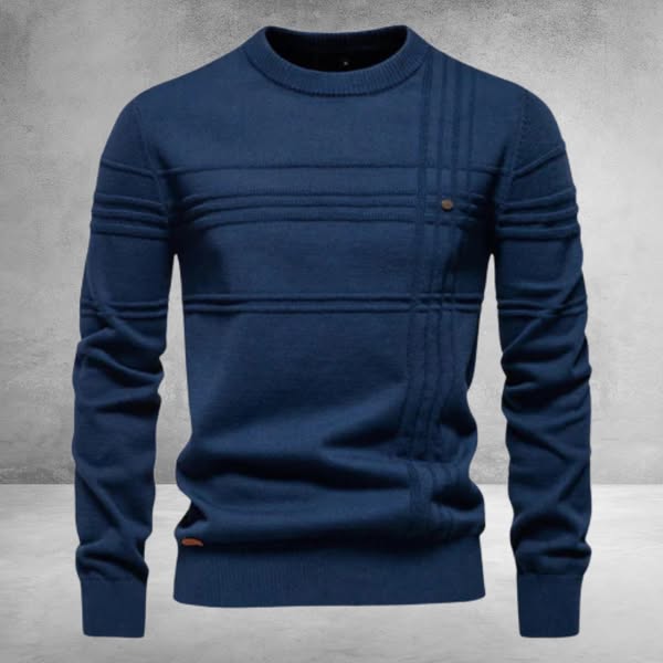 Junevale | Men's Cotton Sweater with Striped Design