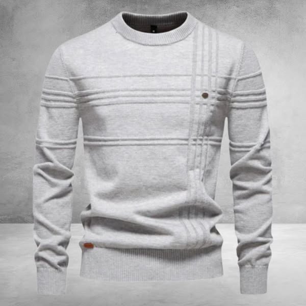 Junevale | Men's Cotton Sweater with Striped Design
