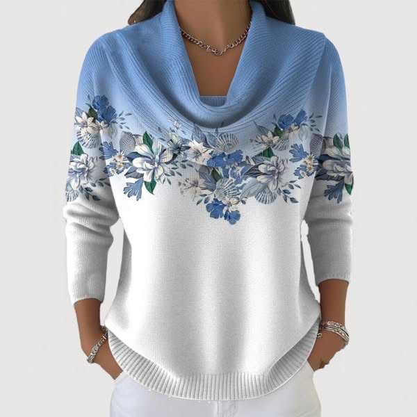 Megan | Floral jumper with soft collar