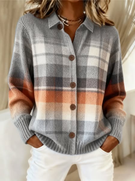 Isla | Checked Knit Cardigan