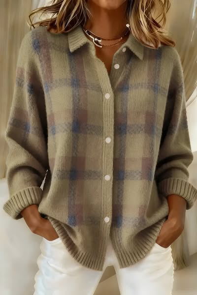 Isla | Checked Knit Cardigan