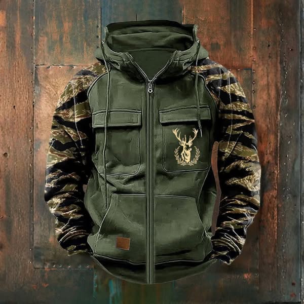 junevale | Clean Multi-Pocket ZIP-UP Hoodie For Men