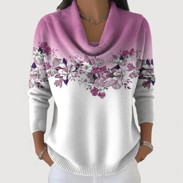 Megan | Floral jumper with soft collar