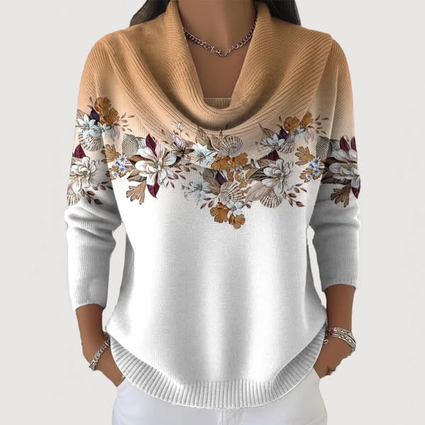 Megan | Floral jumper with soft collar