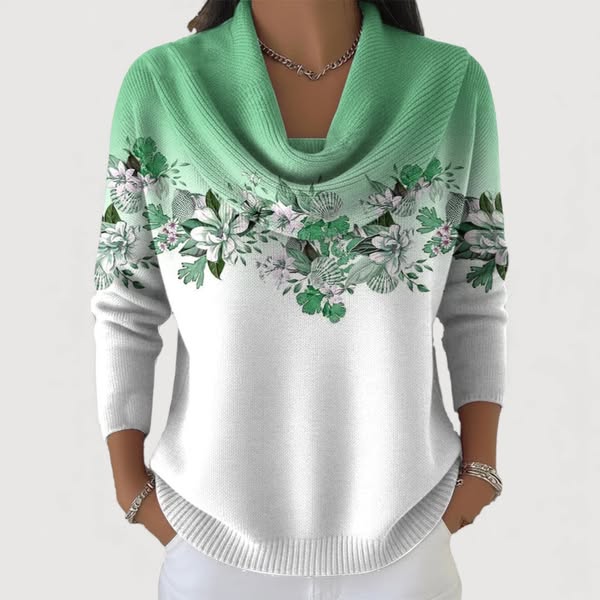 Megan | Floral jumper with soft collar