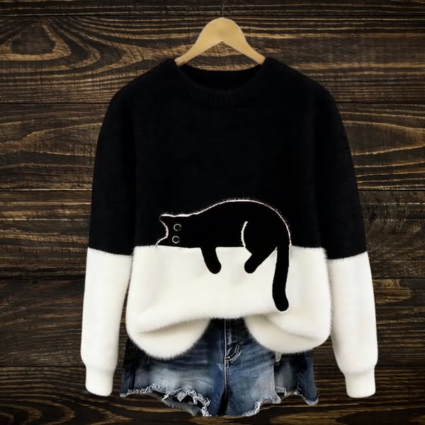 Luna | Women's sweatshirt with cat print