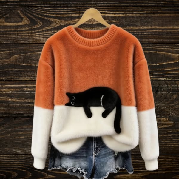 Luna | Women's sweatshirt with cat print