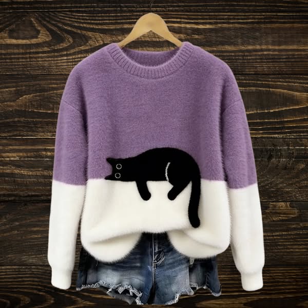 Luna | Women's sweatshirt with cat print