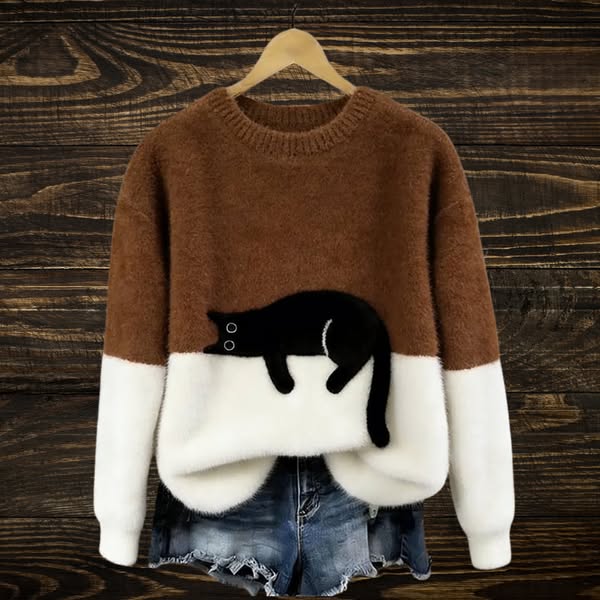 Luna | Women's sweatshirt with cat print