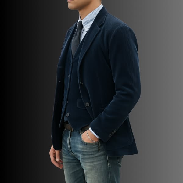 Tom | 2-piece suit: Velvet blazer and waistcoat