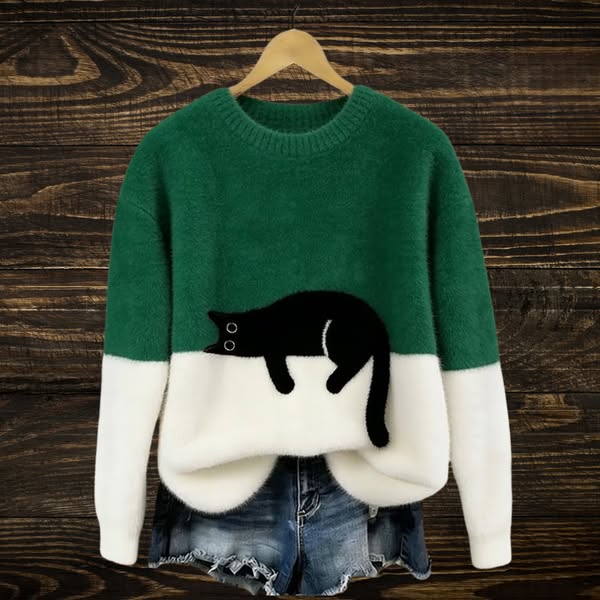 Luna | Women's sweatshirt with cat print
