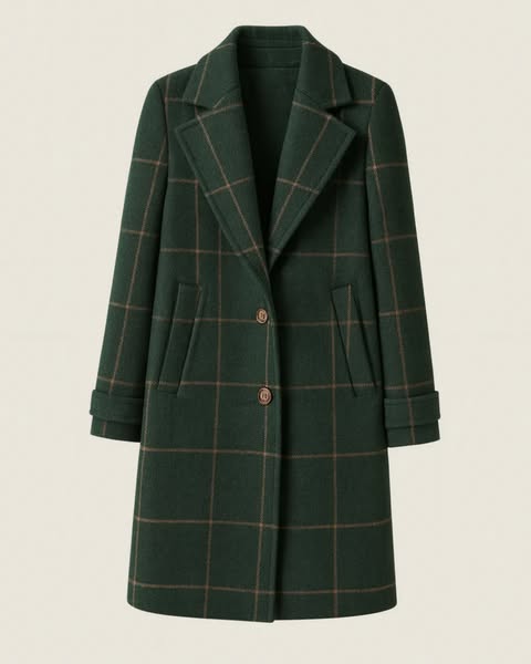 Stephanie | Elegant Wool Check Coat