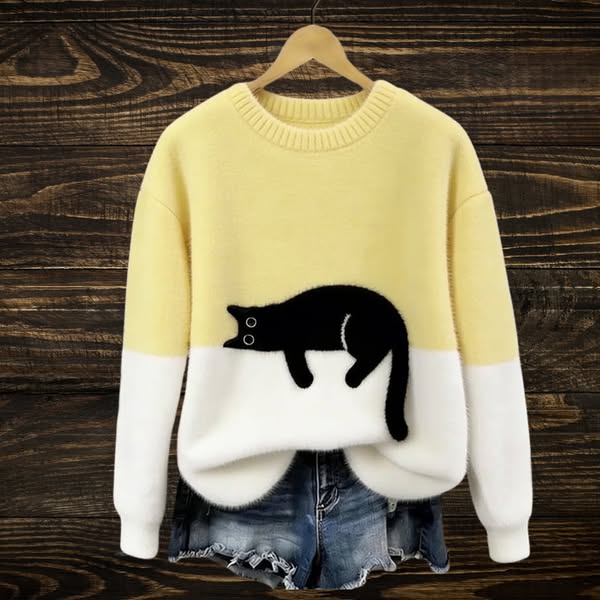 Luna | Women's sweatshirt with cat print