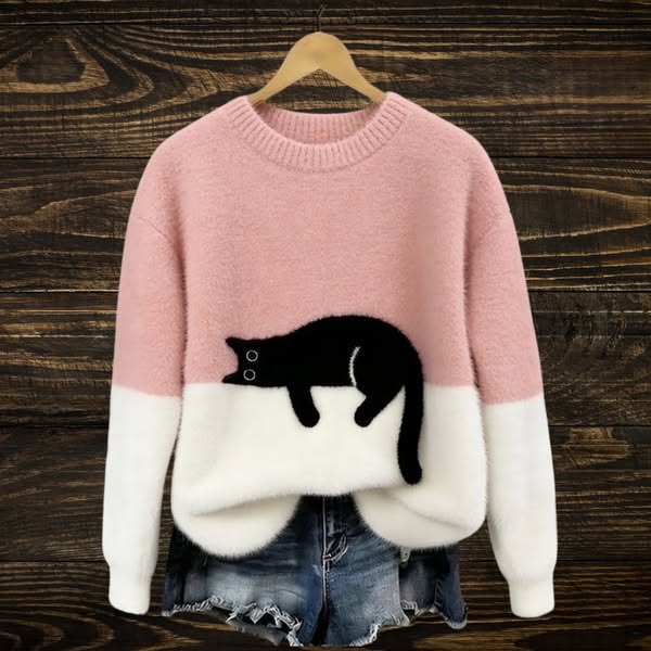 Luna | Women's sweatshirt with cat print