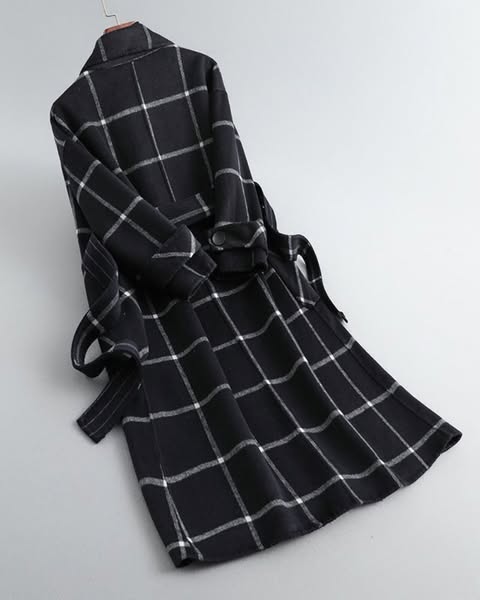Stephanie | Elegant Wool Check Coat