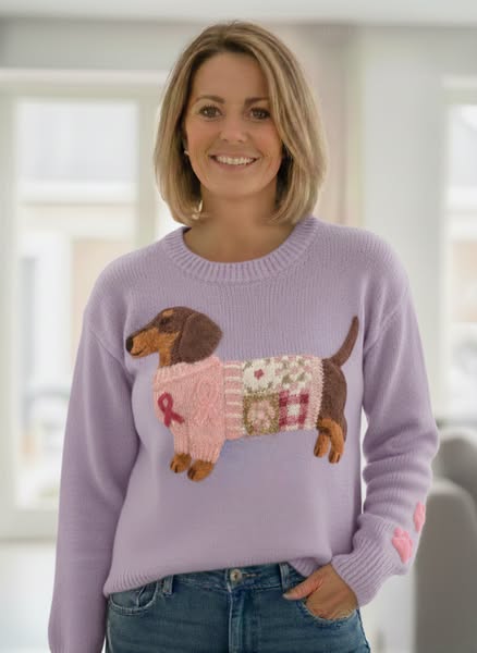 Alora– Wool jumper with dog pattern