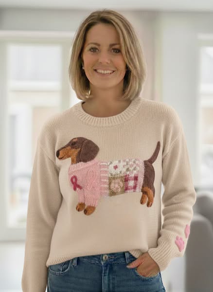 Alora– Wool jumper with dog pattern