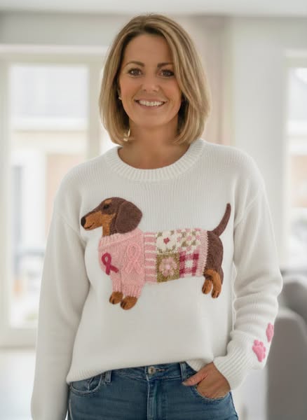 Alora– Wool jumper with dog pattern