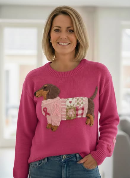 Alora– Wool jumper with dog pattern