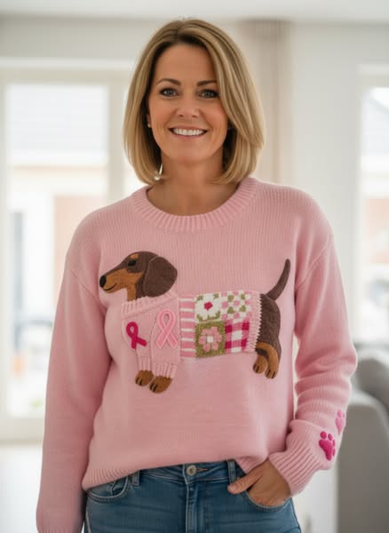 Alora– Wool jumper with dog pattern