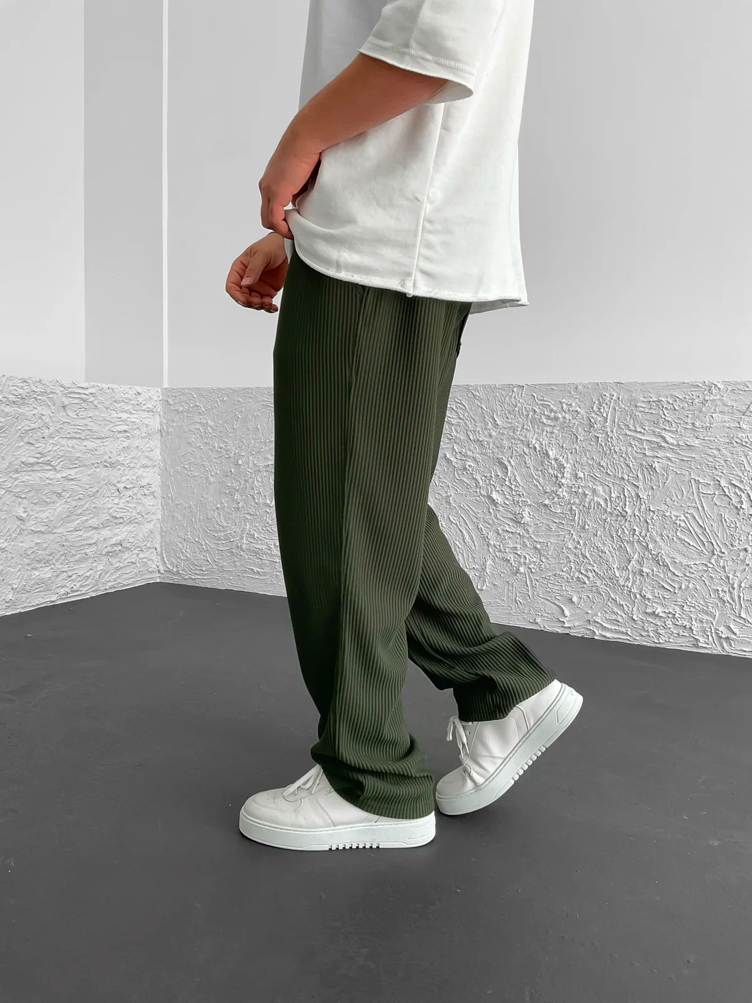 Ribbed Relaxed Fit Trousers
