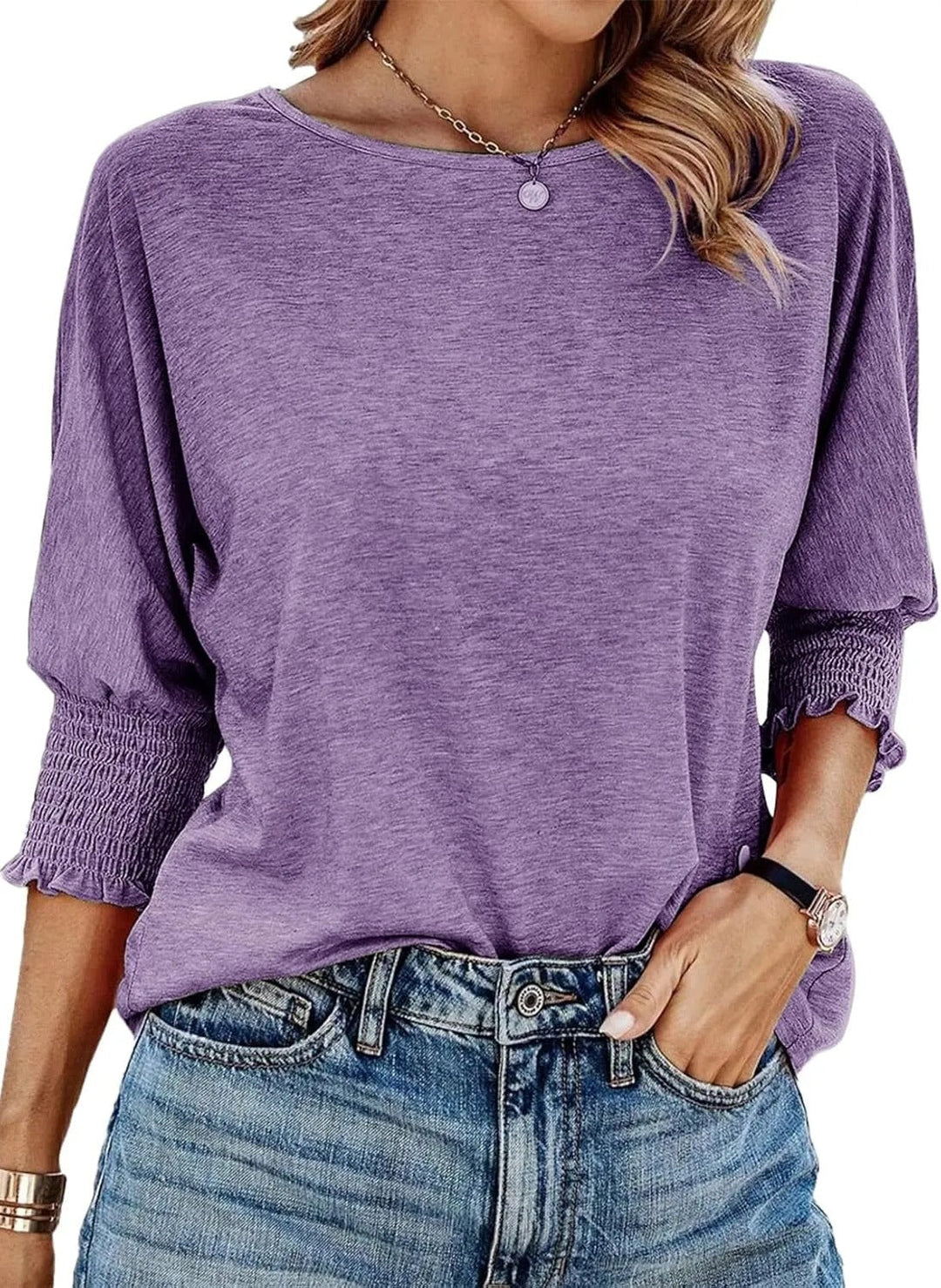 Wilma | Simple Style Crewneck Blouse