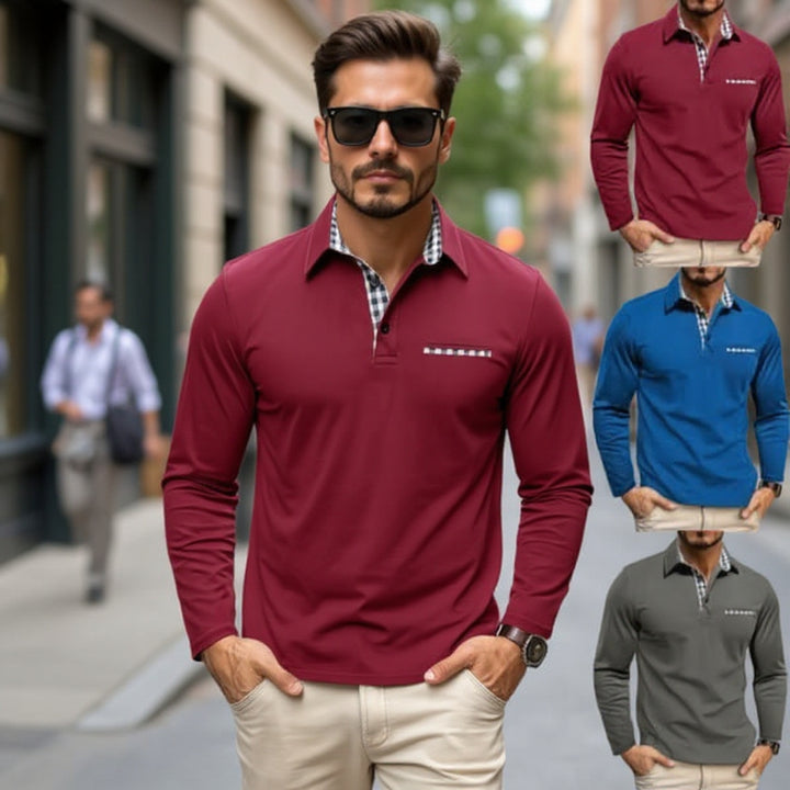 Theo |Men's long-sleeved polo shirt