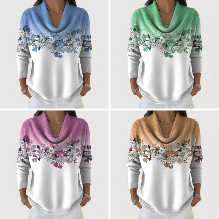 Megan | Floral jumper with soft collar