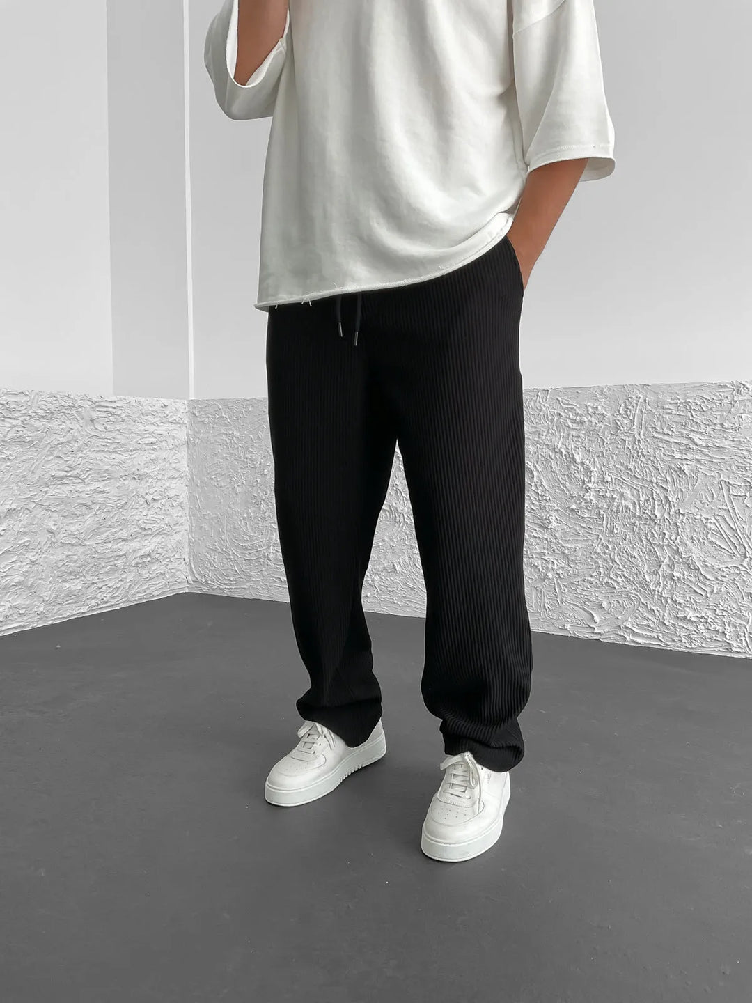 Ribbed Relaxed Fit Trousers
