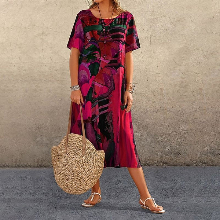 Tori | Vibrant Tropical Print Dress