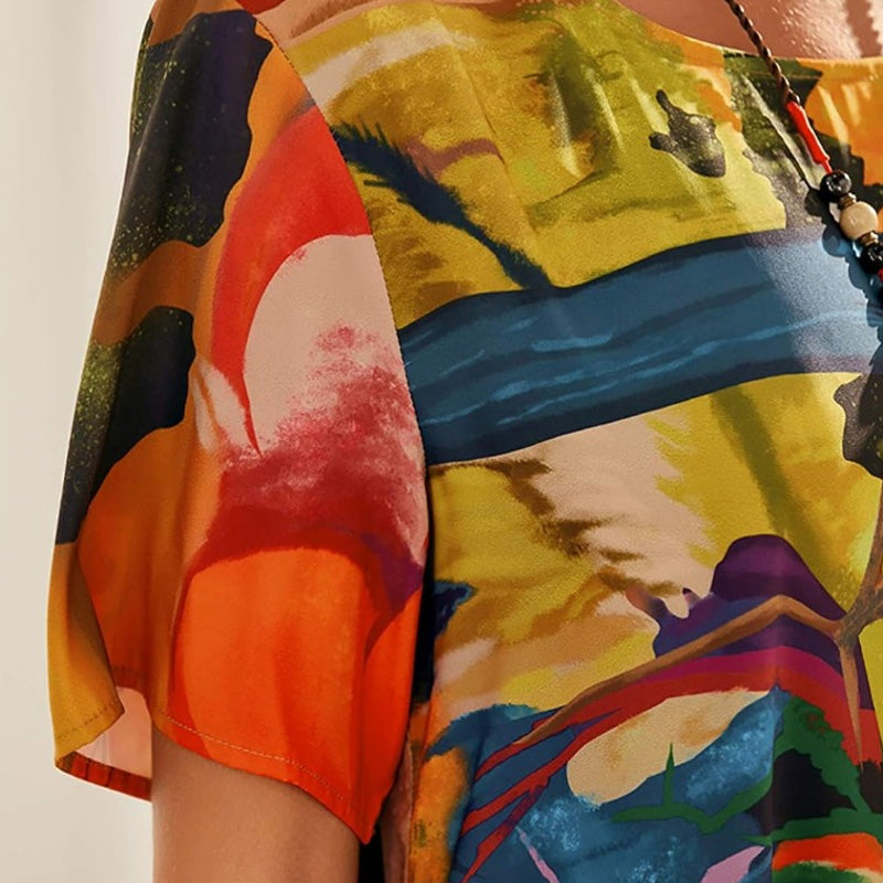 Tori | Vibrant Tropical Print Dress